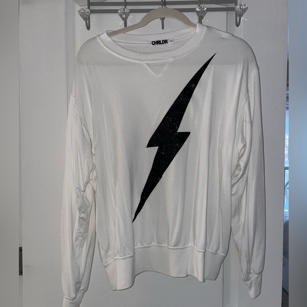 White and Black Lightning Bolt Long Sleeve